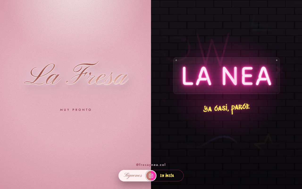 Página web de La Fresa y La Nea, Página de lanzamiento, diseñada por Sin Página